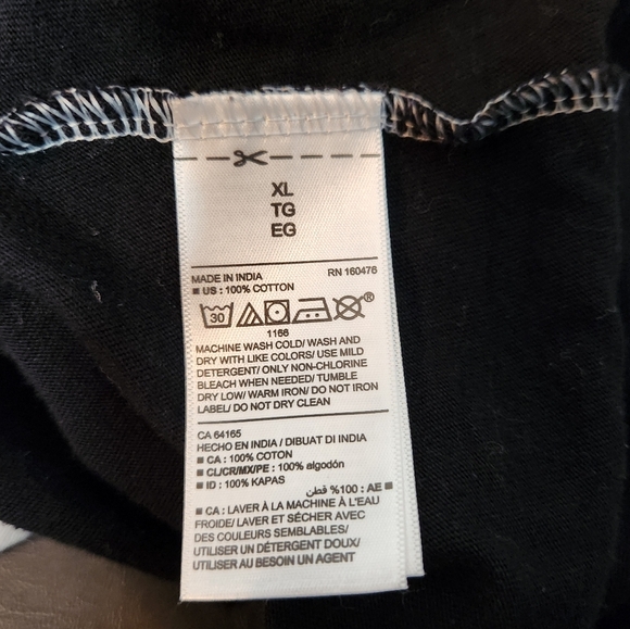 Old Navy Color Block Center Stripe Tee Size XL Soft Washed Gray/Black/White - Picture 6 of 6